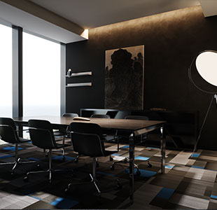 Elantra Square Blue Loop Modern Office Carpet Tiles