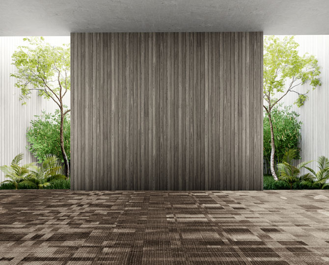 Grey Cut Striped Hotel Carpet