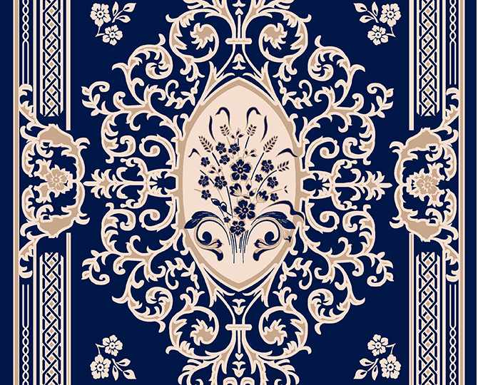 Błękitny Vintag Oriental Rug
