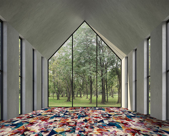 Wielokolorowy pętla kolorowy dywan mieszkalny