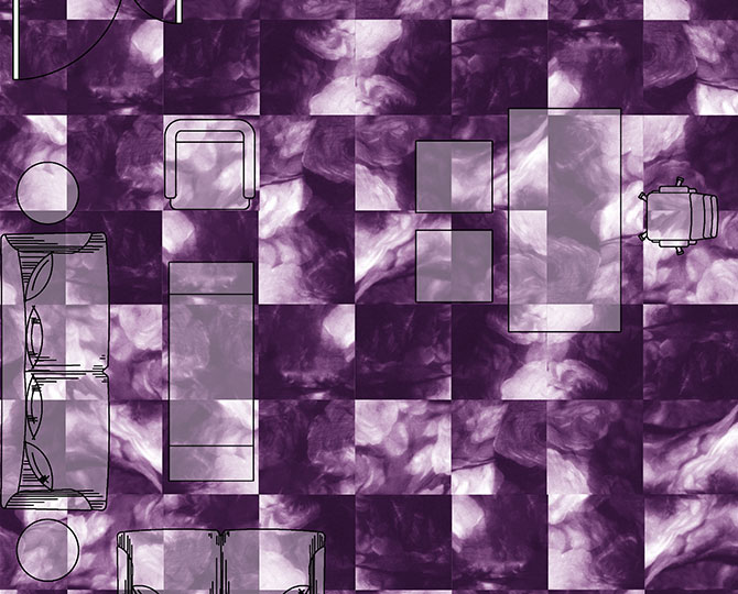 Ephemerialność Purple Loop Nowoczesne komercyjne płytki dywanu