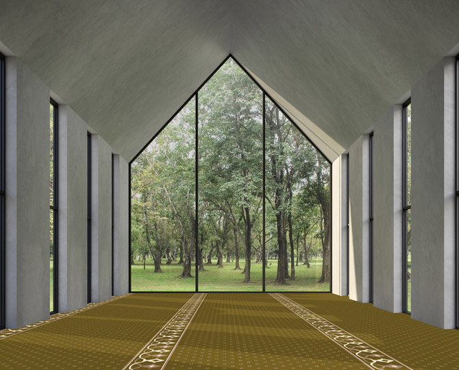 Zielony dekolt, tradycyjny dywan z pokoju modlitwy